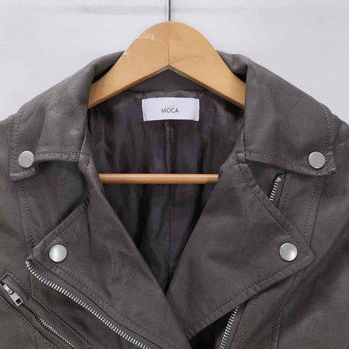 Synthetic Leather Double Riders Jacket シンセティック レザー ダブル ライダース ジャケット レディース import:M