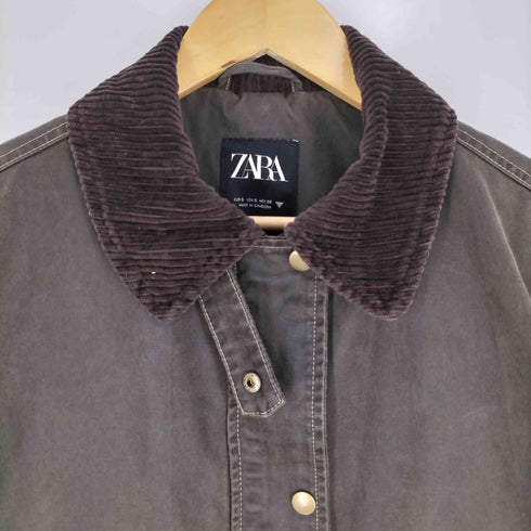 ザラ ZARA MIXED COLLAR WAXED JACKET ワックス レディース import:S