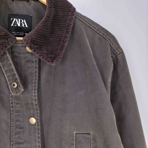 ザラ ZARA MIXED COLLAR WAXED JACKET ワックス レディース import:S
