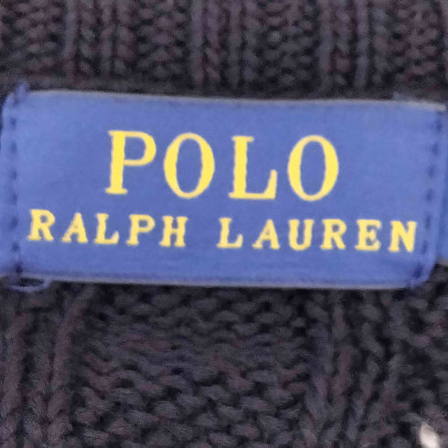 ポロラルフローレン POLO RALPH LAUREN 現行タグ ポニー刺繍 コットン ケーブル編み Vネックニット レディース import:XS