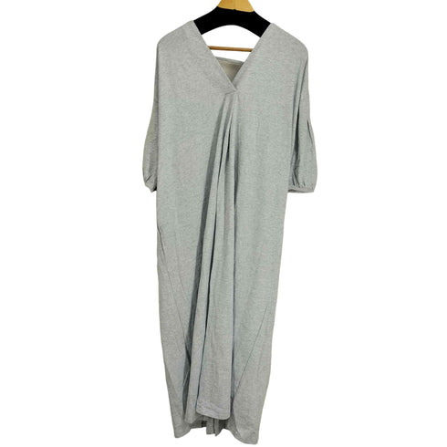 S COLLAGE Vネック バックオープン パフスリーブ ワンピース レディース