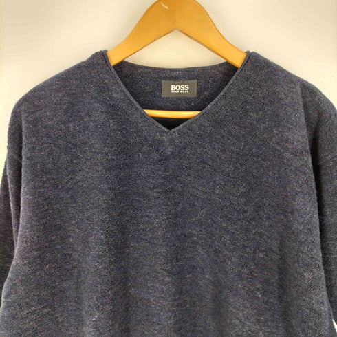 ヒューゴボス HUGO BOSS ウールポリ マルチカラー Vネックニット メンズ