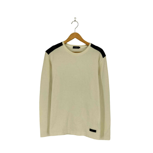 ブラックレーベルクレストブリッジ BLACK LABEL CRESTBRIDGE ショルダーチェックニットソープルオーバー メンズ import:L