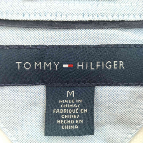 トミーヒルフィガー TOMMY HILFIGER 00s ロゴ刺繍 コットン 鹿の子 半袖ポロシャツ メンズ import:M