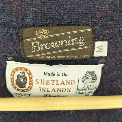 BROWNING SHETLAND ISLANDS製 ウールカーディガン メンズ import:M