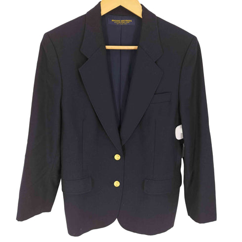 ブルックスブラザーズ BROOKS BROTHERS 日本製 金ボタン ウール紺ブレザー レディース 9ar