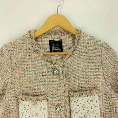 シンシアローリー Cynthia Rowley ツイードビジューロングジャケット レディース JPN:3
