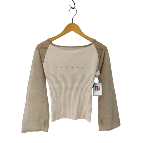 アンドマリー AND MARY Amari knit tops mocha brown ニット レディース FREE