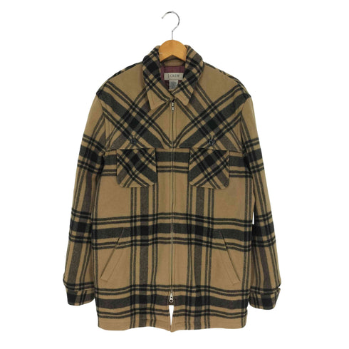 ジェイクルー J.CREW ウールナイロンチェック柄 ジップアップジャケット メンズ import:L