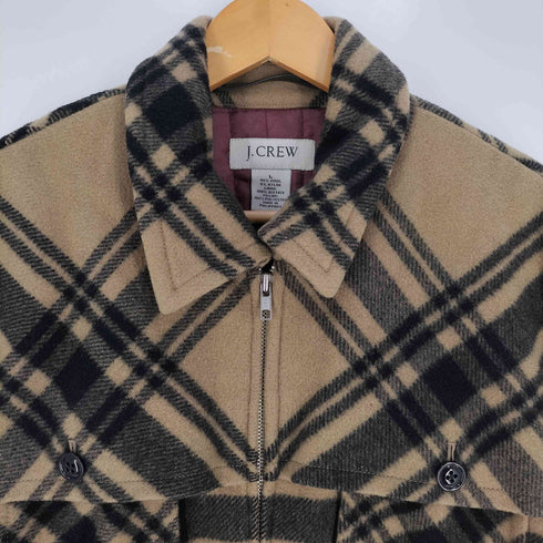 ジェイクルー J.CREW ウールナイロンチェック柄 ジップアップジャケット メンズ import:L