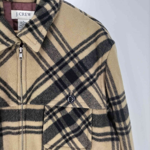 ジェイクルー J.CREW ウールナイロンチェック柄 ジップアップジャケット メンズ import:L
