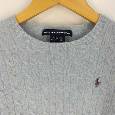 ラルフローレンスポーツ RALPH LAUREN SPORT ポニー刺繍 ケーブル編み メランジ ラムウールニット レディース import:M