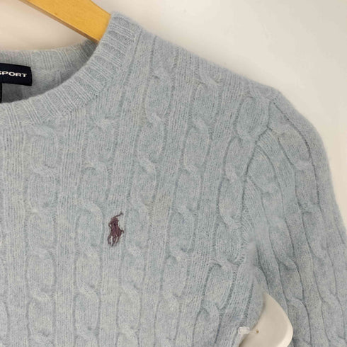 ラルフローレンスポーツ RALPH LAUREN SPORT ポニー刺繍 ケーブル編み メランジ ラムウールニット レディース import:M