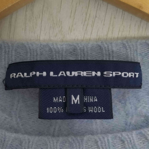 ラルフローレンスポーツ RALPH LAUREN SPORT ポニー刺繍 ケーブル編み メランジ ラムウールニット レディース import:M