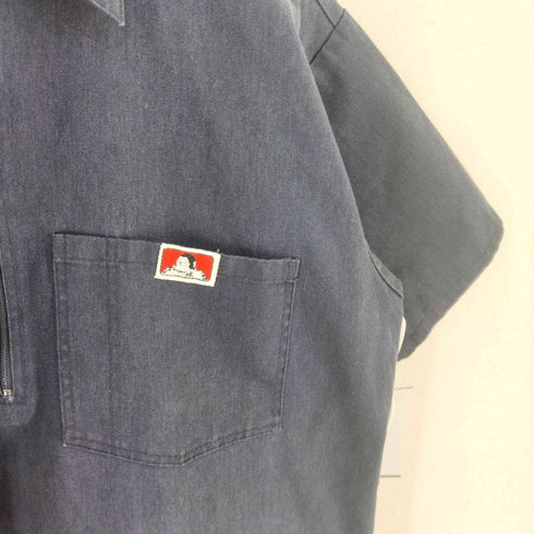 ベンデイビス BEN DAVIS 90S USA製 ハーフジップワークシャツ メンズ M