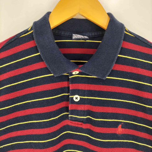 ポロバイラルフローレン Polo by RALPH LAUREN ポニー刺繍 ボーダー柄 S/S ポロシャツ メンズ import:XL