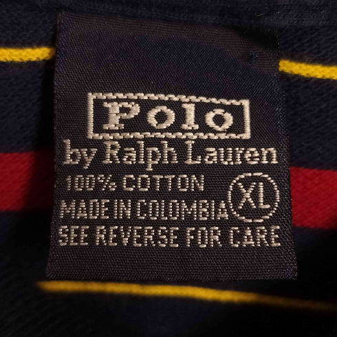 ポロバイラルフローレン Polo by RALPH LAUREN ポニー刺繍 ボーダー柄 S/S ポロシャツ メンズ import:XL