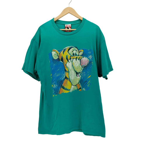 90S 赤タグ 後期 USA製 US 絵画 キャラクター プリント クルーネック S/S Tシャツ メンズ