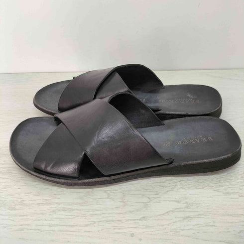 BRADOR ブラドール イタリア製 WALK SANDAL NERO クロス レザー サンダル メンズ EUR:42