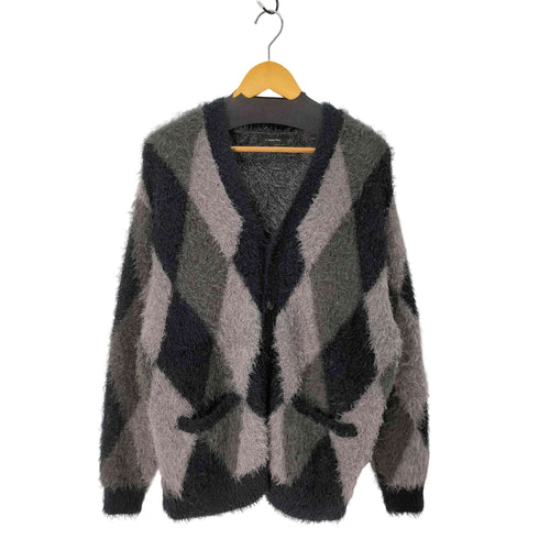 N NUMBER 【RE: Number (N)ine】FEATHERY YARN ARGYLE JACQYARD KNIT CARDIGAN メンズ JPN:3