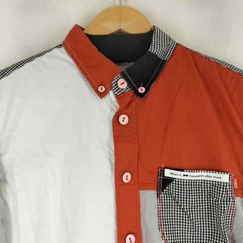 KAWATANI SHIRT パッチワーク ボタンダウンシャツ メンズ import:M
