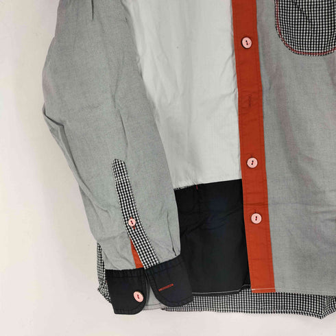 KAWATANI SHIRT パッチワーク ボタンダウンシャツ メンズ import:M