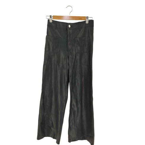 ザラ ZARA フェイクレザーフレアパンツ レディース EUR 36