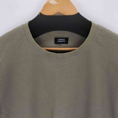 musinsa standard ワッフルリラックスクルーネック長袖Tシャツ メンズ import:L
