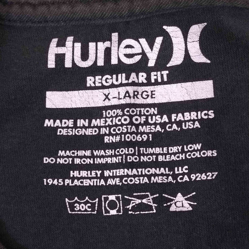 Hurley X ロゴプリントクルーネックTシャツ メンズ import:XL