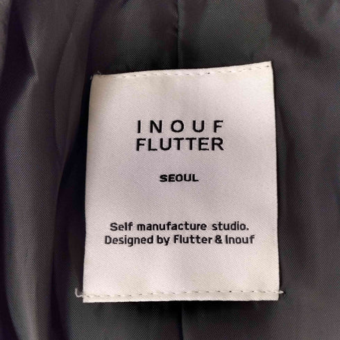 INOUF FLUTTER フェイクレザークロップドテーラードジャケット レディース