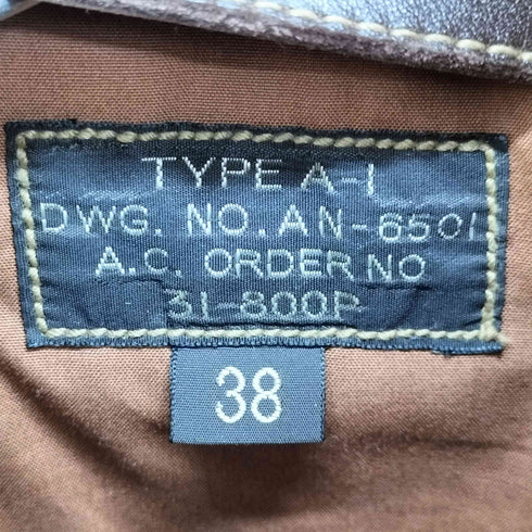 バズリクソンズ BUZZ RICKSONS Type A-1 DRAWING No. AN-6501 / ORDER No. 31-800P ホースハイド(馬革) メンズ US:38