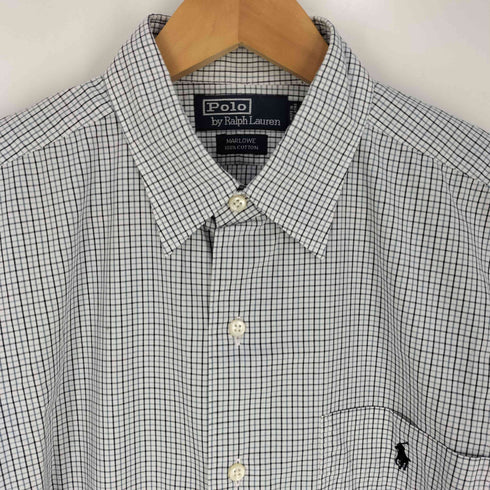 ポロバイラルフローレン Polo by RALPH LAUREN 90S MARLOWE スモールポニー刺繍 チェック S/S シャツ メンズ import:M
