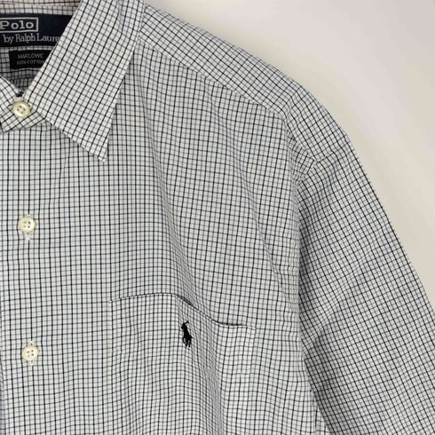 ポロバイラルフローレン Polo by RALPH LAUREN 90S MARLOWE スモールポニー刺繍 チェック S/S シャツ メンズ import:M