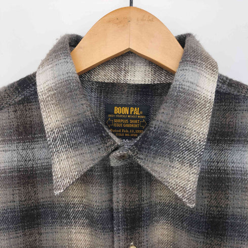 BOON PAL アクリル シャドウ チェック フランネル L/S シャツ メンズ import:M