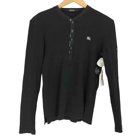 バーバリーブラックレーベル BURBERRY BLACK LABEL ホース刺繍 ノバチェック ヘンリーネックカットソー メンズ 2