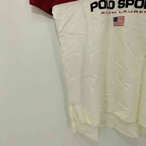 ポロスポーツラルフローレン POLO SPORT RALPH LAUREN 90s ロゴ 鹿の子 ヘンリーネック S/S Tシャツ メンズ import:M