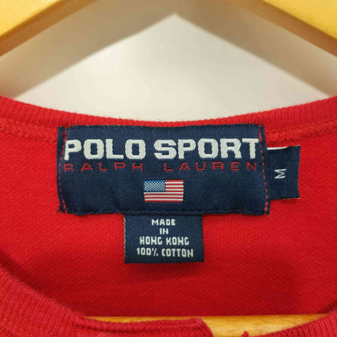 ポロスポーツラルフローレン POLO SPORT RALPH LAUREN 90s ロゴ 鹿の子 ヘンリーネック S/S Tシャツ メンズ import:M