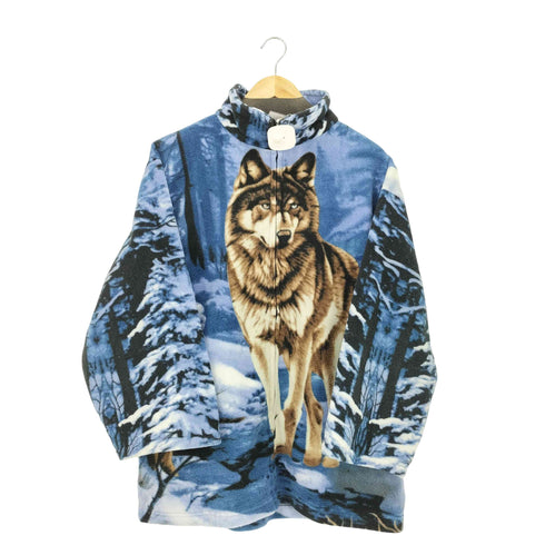 TRAIL CREST アニマル フリース フルパターン メンズ L