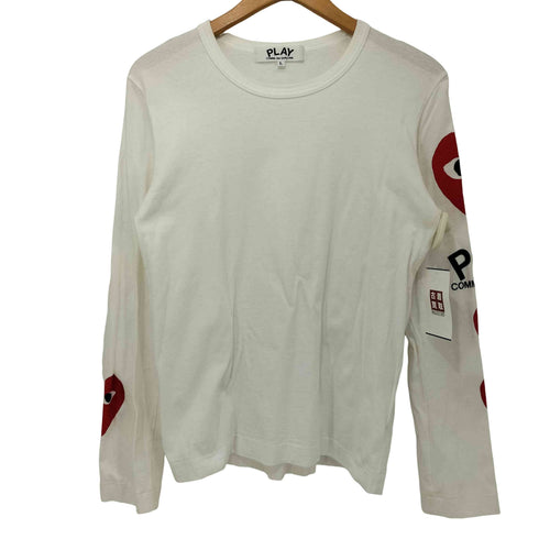プレイコムデギャルソン PLAY COMME des GARCONS AD2018 3 Heart Long Sleeve 長袖 カットソー レディース JPN:L