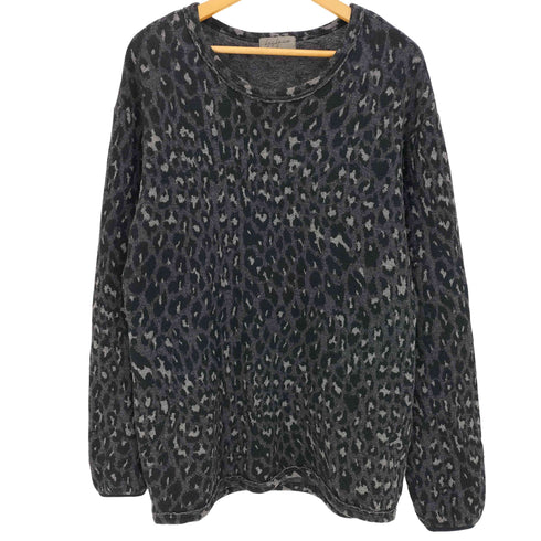 ヨウジヤマモトプールオム Yohji Yamamoto POUR HOMME 13aw レオパード柄 ウールコットン クルーネック ニット メンズ JPN:3