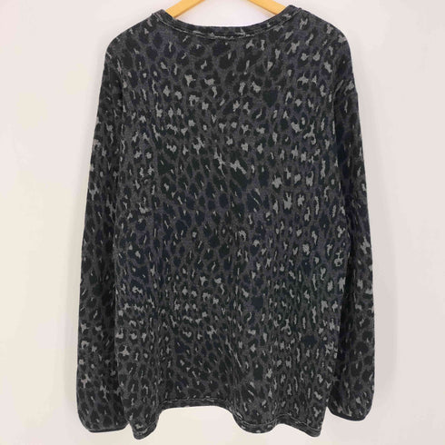 ヨウジヤマモトプールオム Yohji Yamamoto POUR HOMME 13aw レオパード柄 ウールコットン クルーネック ニット メンズ JPN:3