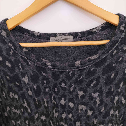 ヨウジヤマモトプールオム Yohji Yamamoto POUR HOMME 13aw レオパード柄 ウールコットン クルーネック ニット メンズ JPN:3