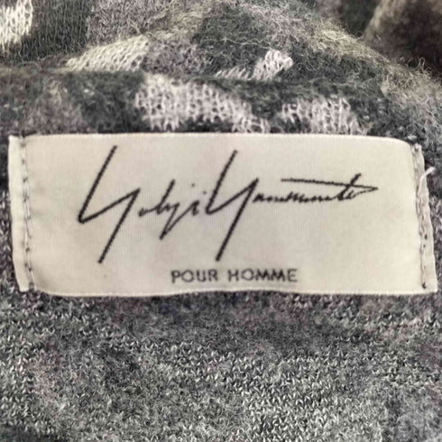 ヨウジヤマモトプールオム Yohji Yamamoto POUR HOMME 13aw レオパード柄 ウールコットン クルーネック ニット メンズ JPN:3