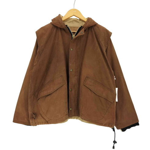 Lewis Creek オイルド 比翼 ダブルジップ フーデット ブルゾン 裾ドローコード メンズ import:L