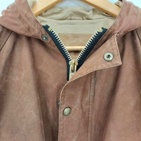 Lewis Creek オイルド 比翼 ダブルジップ フーデット ブルゾン 裾ドローコード メンズ import:L