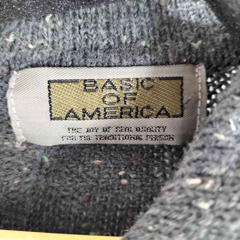 BASIC OF AMERICA ネップ ロールアップ ニット シャツ カーディガン レディース