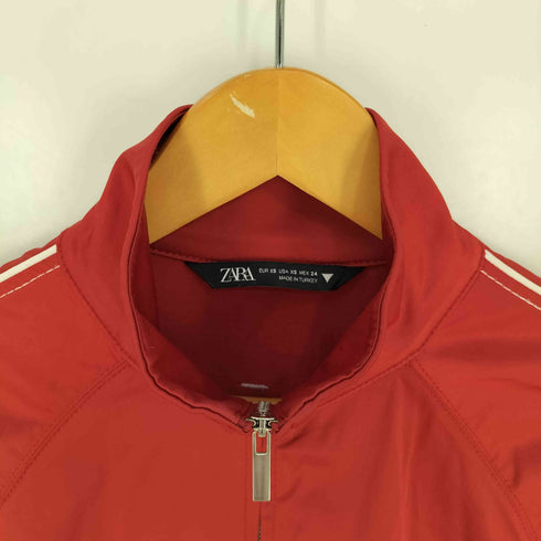 ザラ ZARA KONTRAST TASMALI SATIN JAKET クロップド スタンドネック サテン ジャケット レディース import:XS