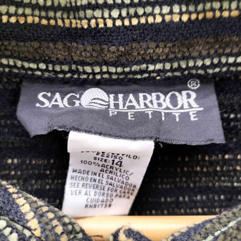 サグハーバー SAG HARBOR マルチボーダー アクリル ニット シャツ ジャケット レディース 14