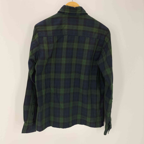 アディダス adidas 10S トレフォイルロゴ 刺繍 ポリ レーヨン ブラックウォッチ L/S シャツ 2010年製 メンズ import:S