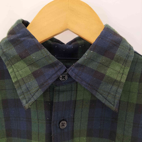 アディダス adidas 10S トレフォイルロゴ 刺繍 ポリ レーヨン ブラックウォッチ L/S シャツ 2010年製 メンズ import:S